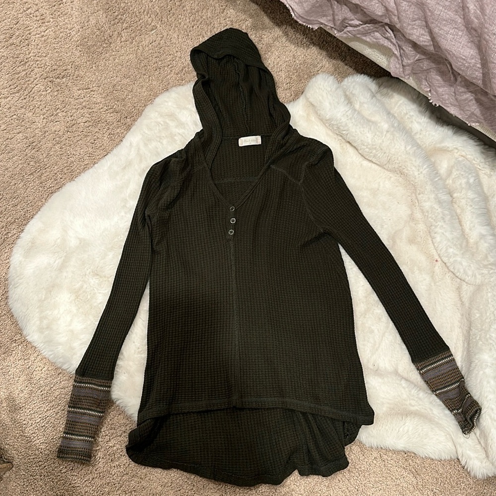 Long sleeve sweater hood top